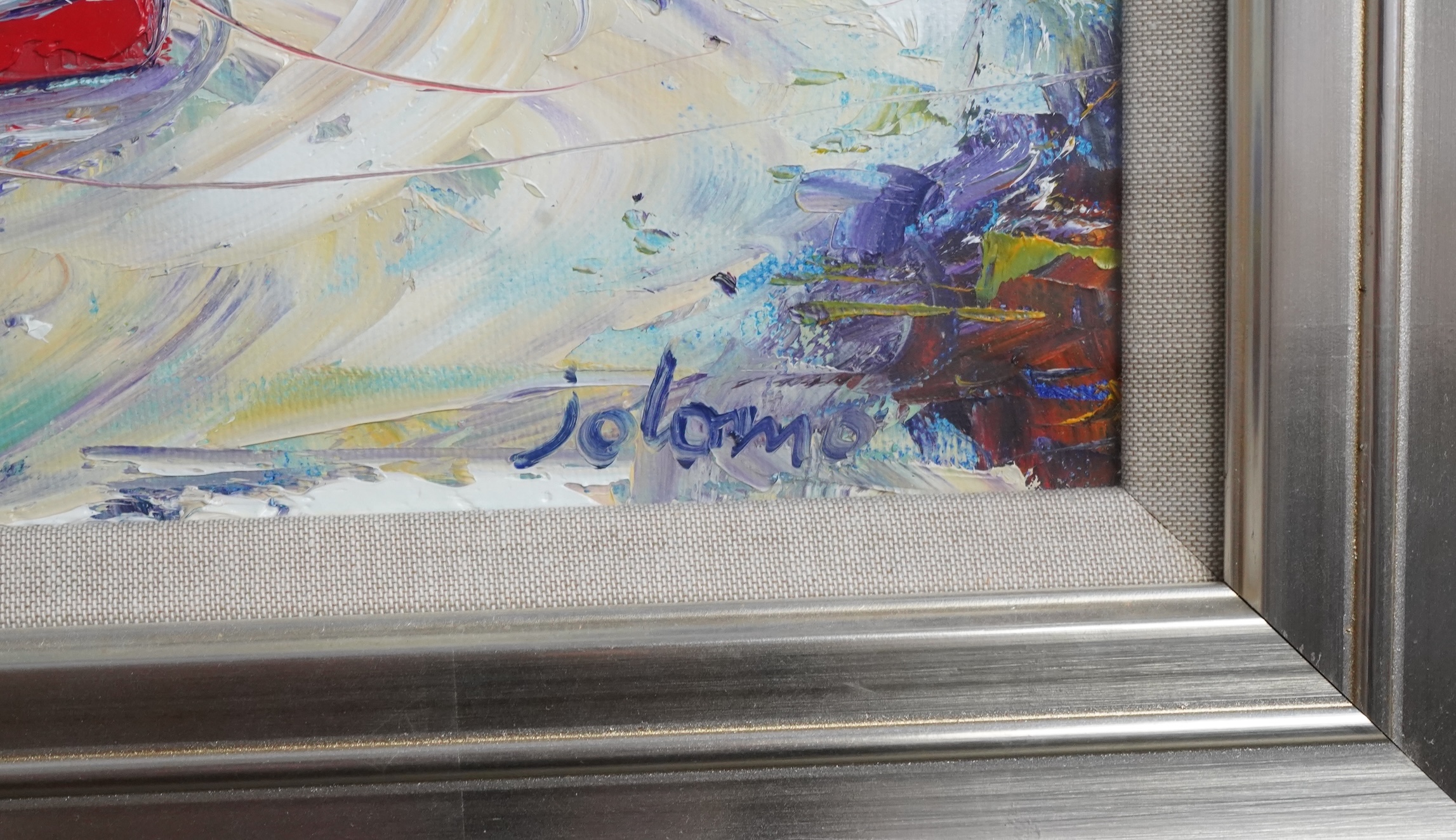 John Lowrie Morrison (JOLOMO), b. 1946, 'Evening Light, The Boathouse, Isle of Gigha'